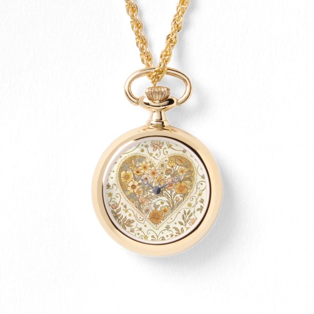 Luxury, , Beigi Gold ,Love Heart , Valentine's Day Armbanduhr (Vorderseite)