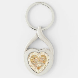 Luxury, , Beigi Gold ,Love Heart , Valentine's Day Schlüsselanhänger