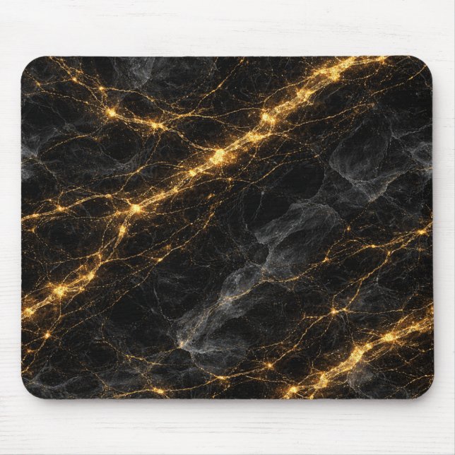 Luxury Black and Gold Marble Mouse Pad Mousepad (Vorne)