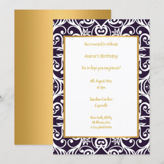 LUXURY BLACK GOLD ABSTRAKTER GEBURTSTAG EINLADUNG