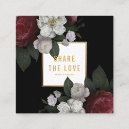 Luxury Black Gold Floral Aktie die Liebe Referendu Quadratische Visitenkarte
