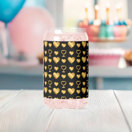 Luxury Black Gold Foil Hearts  Dosenglas
