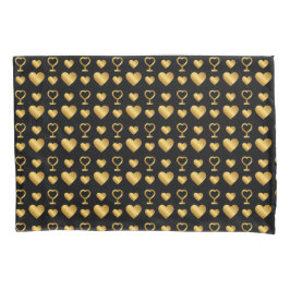 Luxury Black Gold Foil Hearts  Kissenbezug