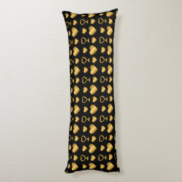 Luxury Black Gold Foil Hearts  Seitenschläferkissen