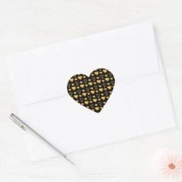 Luxury Black Gold Foil  Herz-Aufkleber