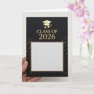 Luxury Black & Gold Graduation Announcement Photo  Karte