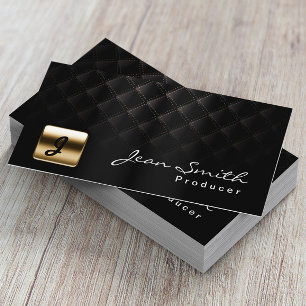 Luxury Black & Gold Producer Business Card Visitenkarte