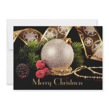Luxury Black Gold Silver Classic Weihnachtskarte