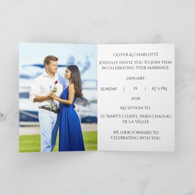 Luxury Black & Gold Wax Seal Wedding Invitation  (Intérieur)