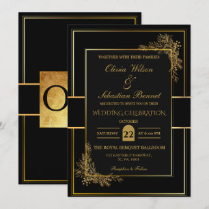 LUXURY BLACK & GOLD WEDD EINLADUNG