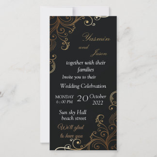 luxury  Black Invitation