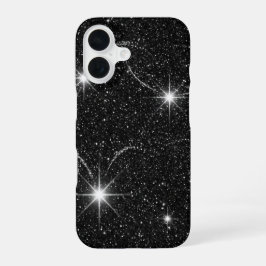 Luxury Black Night Sky Starry Sparkle iPhone 16 Ca Hülle