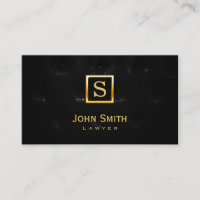 Luxury Black Quilt Leather Lawyer Business Card