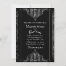 Luxury Black Wedding Einladung