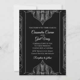 Luxury Black Wedding Einladung