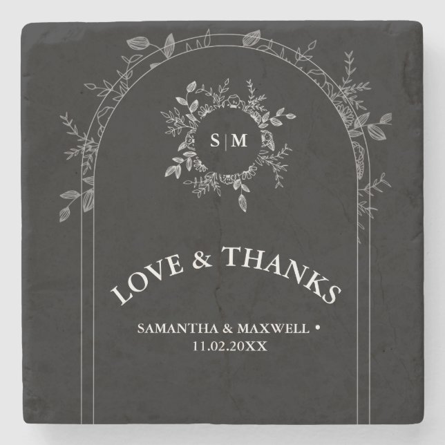 Luxury Black Wedding Untersetzer Classic (Vorderseite)