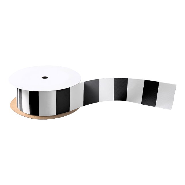 Luxury Black & White Stripes Gift Wrapping Satinband (Luxury Black & White Stripes Gift Wrapping Satin Ribbon)