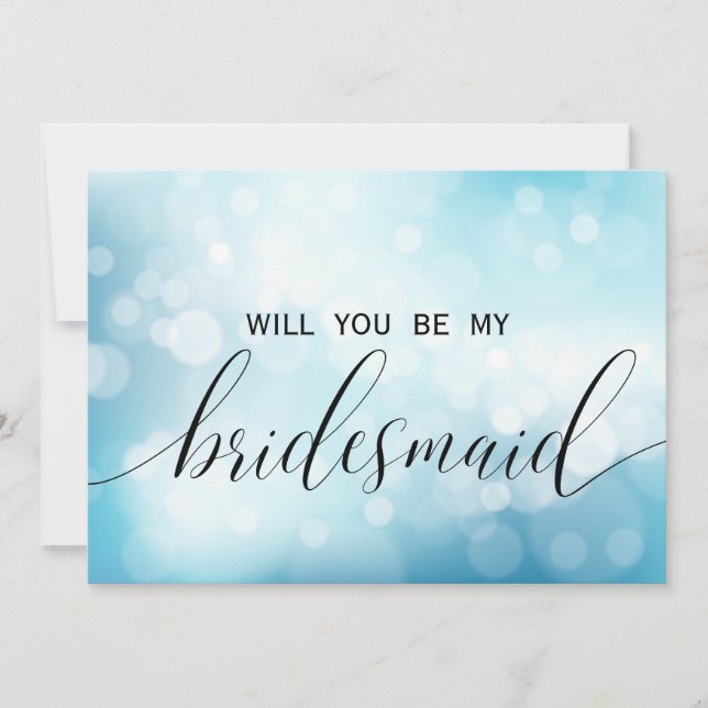 Luxury Blue Glitzer werden Sie meine Bridesmaid Einladung (Vorderseite)
