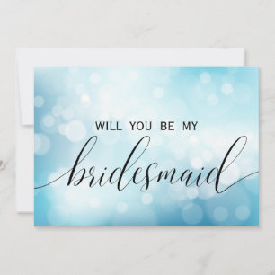Luxury Blue Glitzer werden Sie meine Bridesmaid Einladung