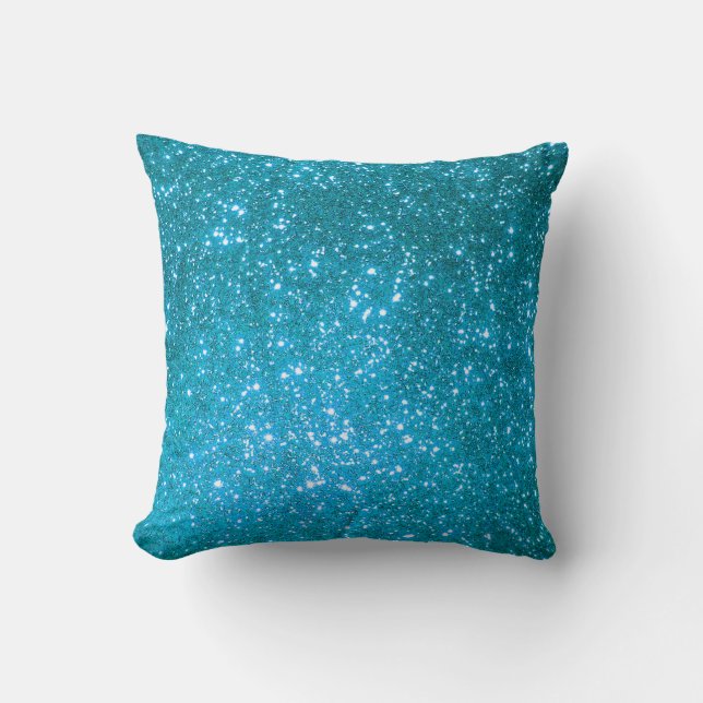Luxury Blue Gold Glitzer Kissen (Vorderseite)