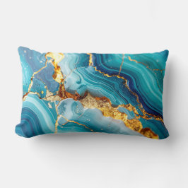 Luxury Blue & Gold Marble Kintsugi Prayer Pillow Lendenkissen