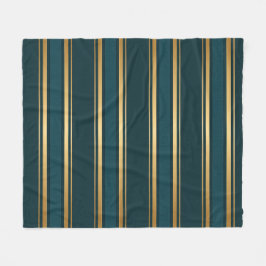 Luxury Blue Green Gold Stripe Gift Wrap Pattern Fleecedecke