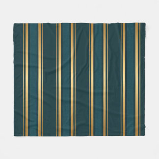 Luxury Blue Green Gold Stripe Gift Wrap Pattern Fleecedecke