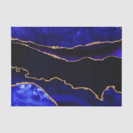 Luxury Blue und Gold Glitzer Agate Happy Birthday Seidenpapier