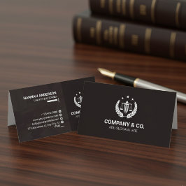 Luxury Brown and White Leather Look Attorney  Visitenkarte