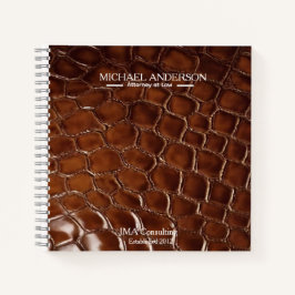 Luxury Brown Crocodile Leather Attorney at Law Notizbuch