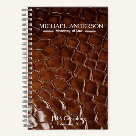 Luxury Brown Crocodile Leather Attorney at Law Notizbuch