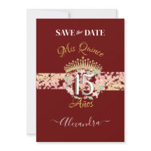 Luxury Burgundy Elegant Quinceañera Spanisch
