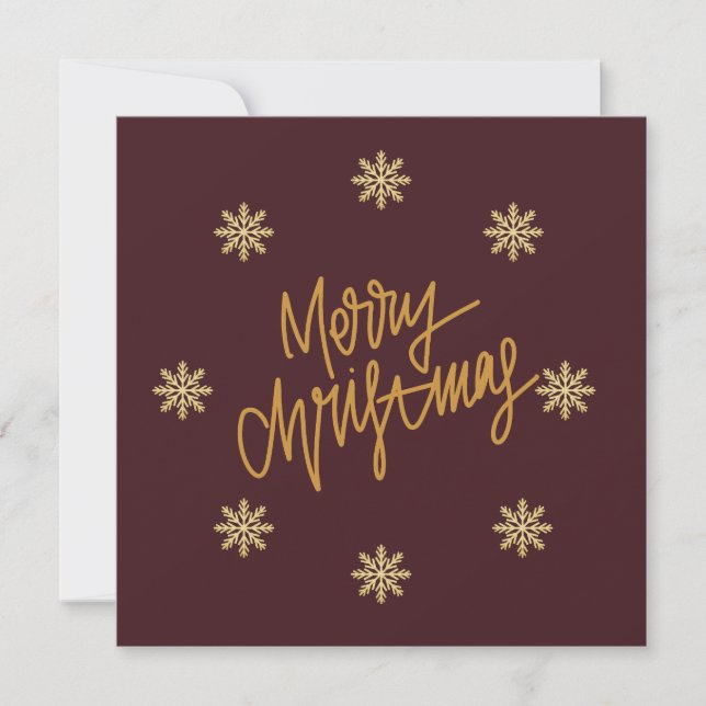 Luxury Burgundy & Gold Personalised Christmas Card (Vorderseite)