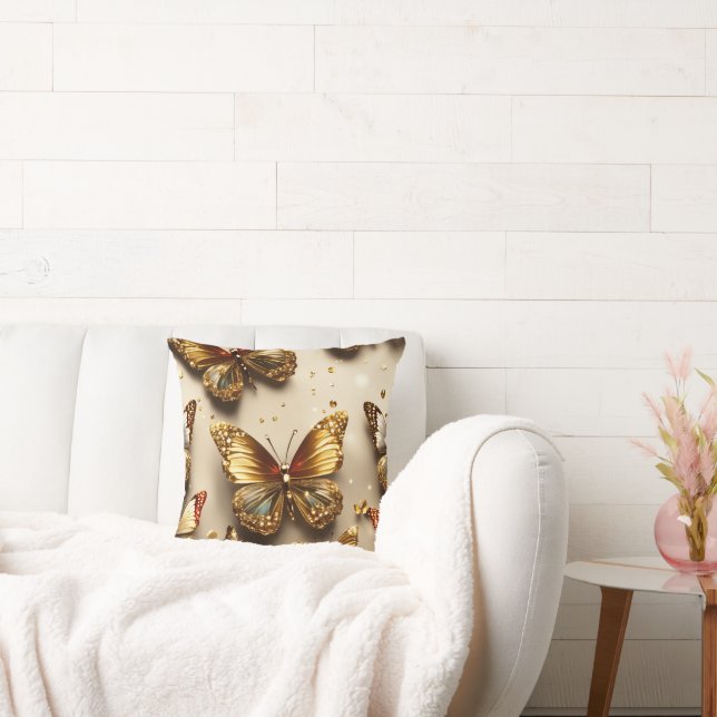 "Luxury Butterfly Bliss: 3D Sparkling Butterfly Kissen (Liege)