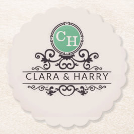 Luxury Calligraphic Elegant Monogram Minimal Untersetzer