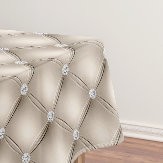 Luxury Champagne Diamond gepolstertes Muster Tischdecke (Beispiel)