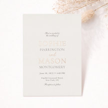 Luxury Champagne Gold Foil Wedding Invitation