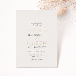 Luxury Champagne Gold Foil Wedding Invitation Folieneinladung