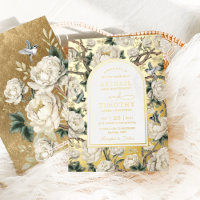 Luxury Chinoiserie Ivory Floral Birds Hochzeit