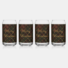 Luxury, Christmas Pattern, Gold Merry Christmas  Dosenglas