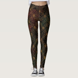 Luxury, Christmas Pattern, Gold Merry Christmas Leggings