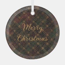 Luxury, Christmas Pattern, Gold Merry Christmas Ornament Aus Glas