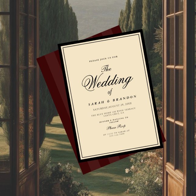 Luxury Classic Elegant Vintage Style Wedding Einladung (Von Creator hochgeladen)