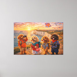 Luxury Cockapoo British Coastal Wall Art Canvas Leinwanddruck