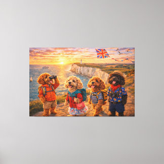 Luxury Cockapoo British Coastal Wall Art Canvas Leinwanddruck