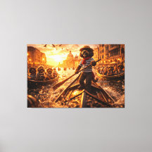 Luxury Cockapoo Venice Gondola Wall Art Canvas