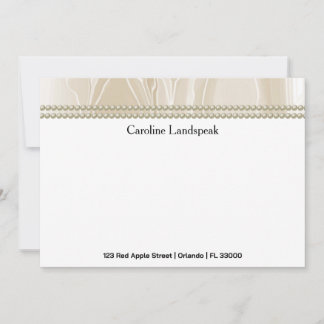 Luxury correspondence Custom Cream Silk & Pearls Mitteilungskarte