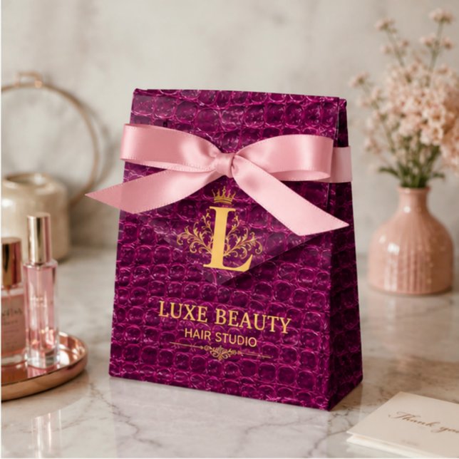 Luxury Crocodile Leather Monogram Gold Initial  Geschenkschachtel (Von Creator hochgeladen)