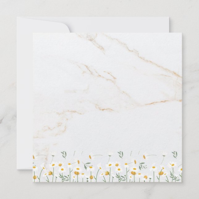 Luxury Daisy Gold Frame Marble Blank Card (Vorderseite)