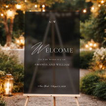 Luxury Dark Acrylic Wedding Welcome Sign